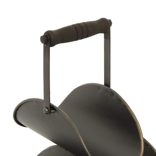 15" Black Metal Industrial Wine Rack